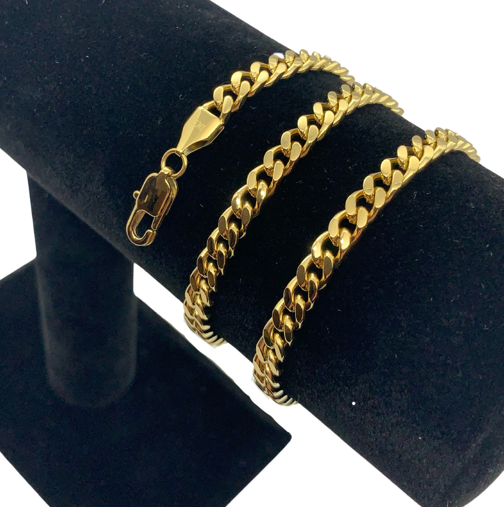 Cuban Gold Ropes Gold Cuban + Rope Chain Stack | 5mm + 2.5mm Necklace Set | DayChainz