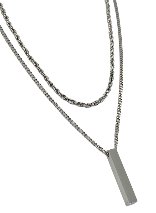 Minimal Bar & Rope Chain Stack | Exclusive Men’s Jewelry Set | DayChainz