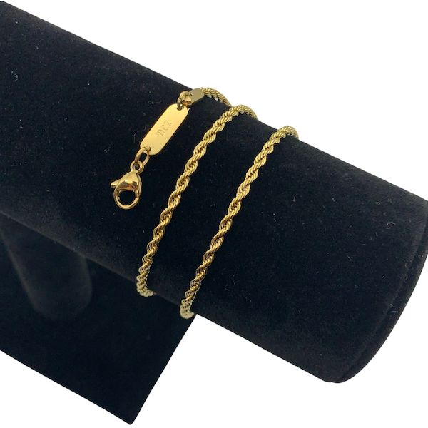 2 5mm Rope Chain 2.5mm Rope Chain Gold– DayChainz